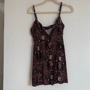 Disturbia Dark Floral Mini Tea Dress